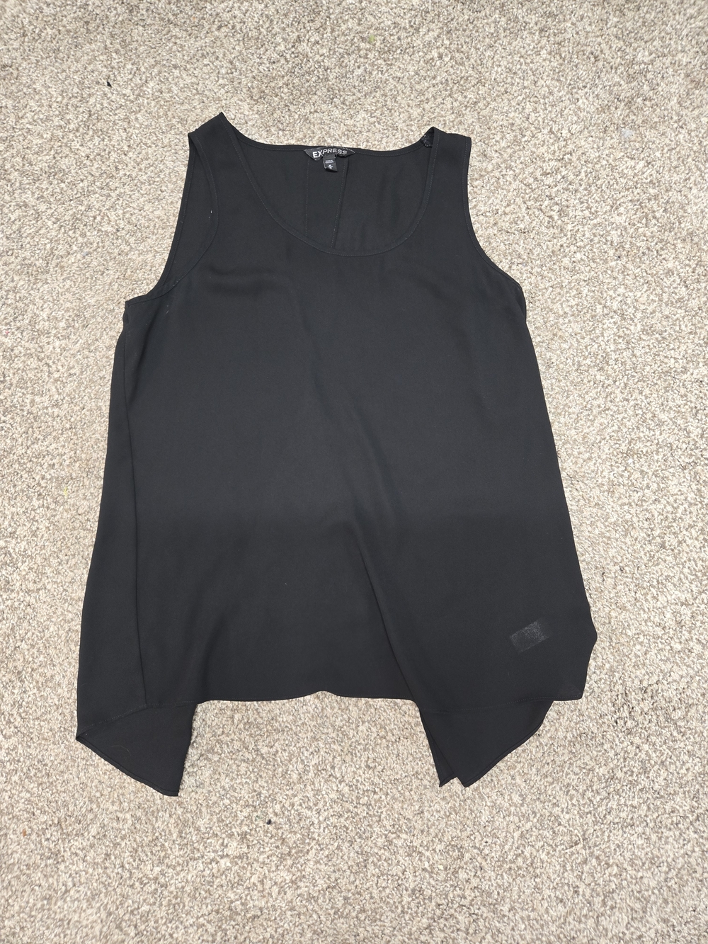 Express Black Tank Top with Asymmetrical Hem